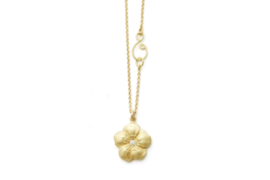 Anemone diamant guld halskæde