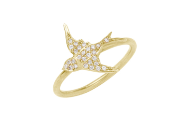 Hirondelle Pavé diamant guld ring