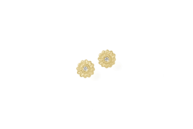 Fleur diamant guld ørestikker
