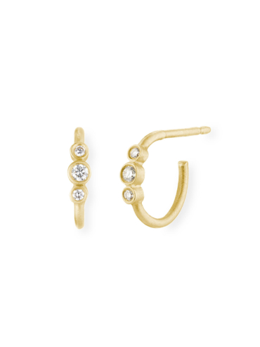 Stella Hoops diamant guld øreringe
