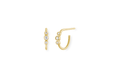 Stella Hoops diamant guld øreringe