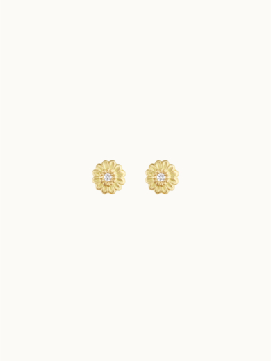 Fleur diamant guld ørestikker