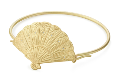 Fan diamant guld armbånd