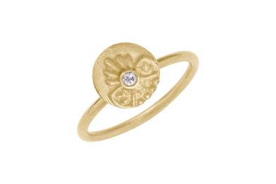 Fan diamant guld ring