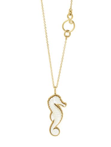 Seahorse perlemor guld halskæde