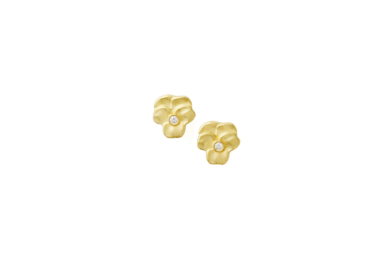 Pansy diamant guld ørestikker