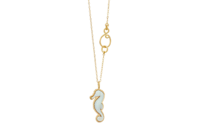 Seahorse opal guld halskæde