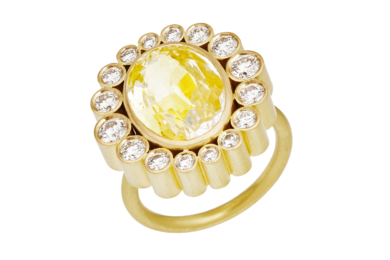 Belle de Nuit Grande safir og diamant guld ring