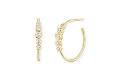 Stella Hoops diamant guld øreringe