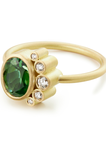 Belle de Jour turmalin og diamant guld ring