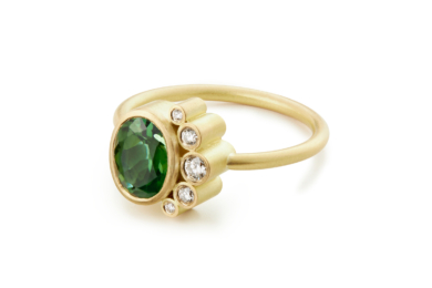 Belle de Jour turmalin og diamant guld ring
