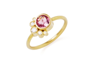 Belle de Jour turmalin og diamant guld ring
