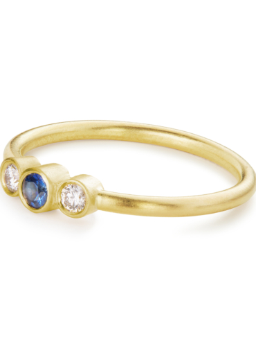Stella safir diamant guld ring
