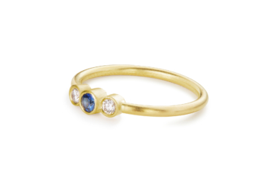 Stella safir diamant guld ring