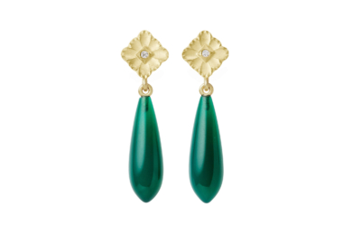 Lace Drop agat diamant guld øreringe