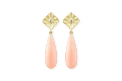 Lace Drop koral diamant guld øreringe
