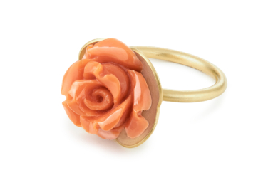 Rose koral guld ring