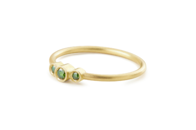 Stella grøn diamant guld ring