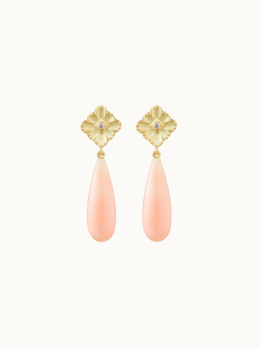 Lace Drop koral diamant guld blonde øreringe