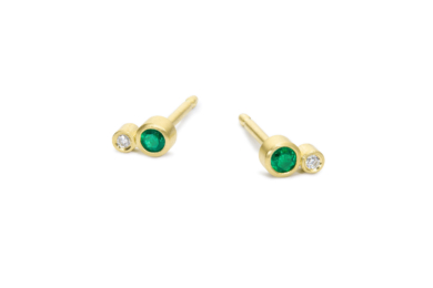 Estine Colour smaragd diamant ørestikker