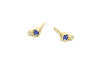 Estine Colour safir diamant ørestikker