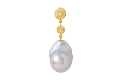 Liaisons Pearl diamant guld ørering
