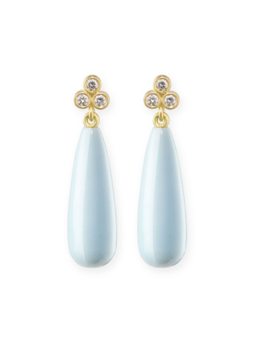 Odette Drop opal diamant guld ørestikker
