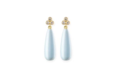 Odette Drop opal diamant guld ørestikker