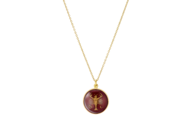 Zodiac Cancer vintage glas guld halskæde