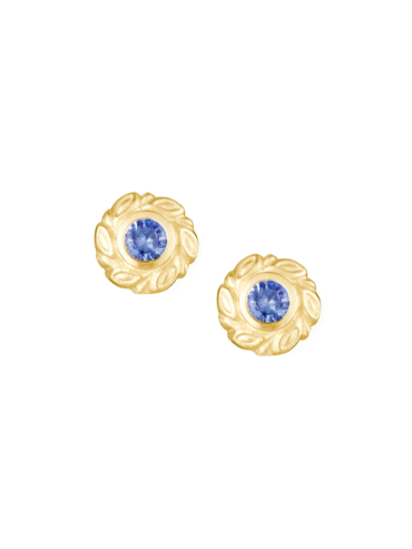 Garland safir guld ørestikker