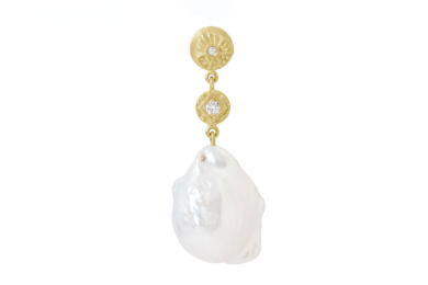 Liaisons perle diamant guld ørering