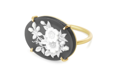 Poetry agat guld ring