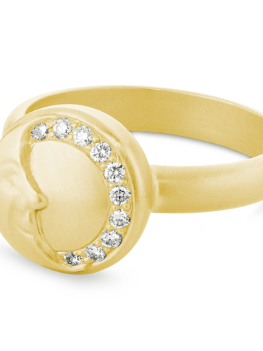 Jardiniére Moon diamant guld ring